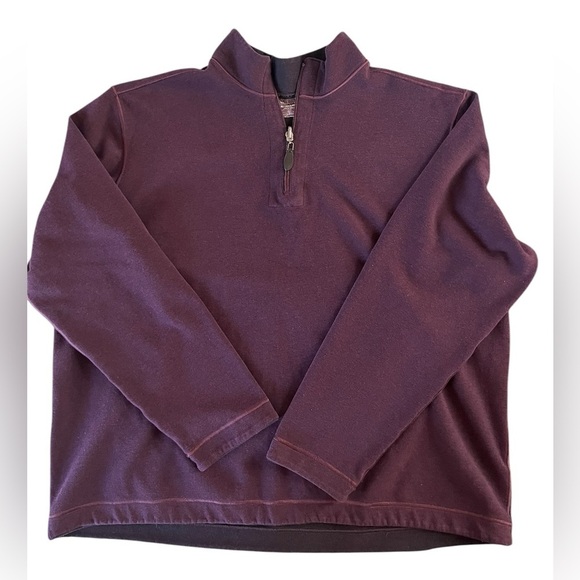 Johnston & Murphy Reversible Quarter Zip Pullover in Wine Color Size XL - Picture 2 of 10